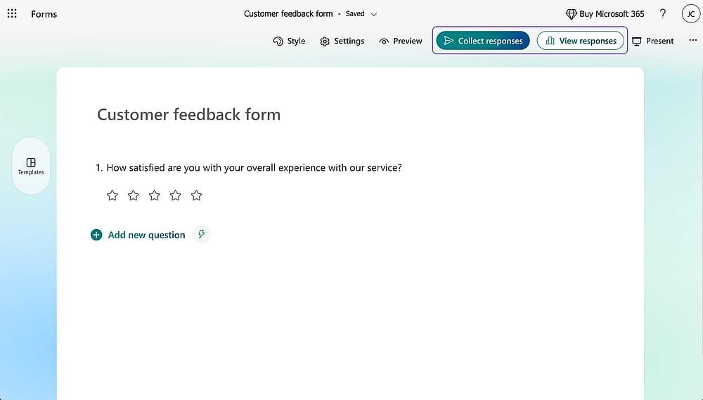 Preview your form and click ‘Collect responses’ to check sharing options