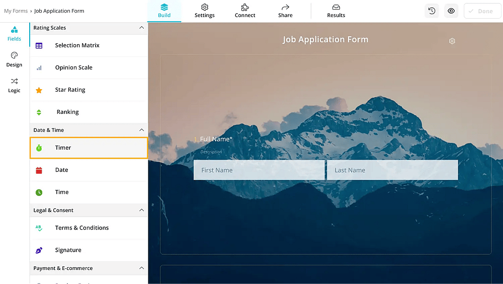 Add a timer field