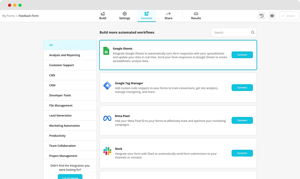 Conecta tu formulario a Google Sheets