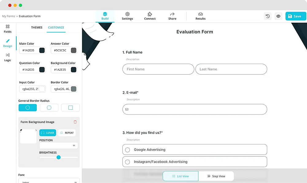 Change the design of your survey