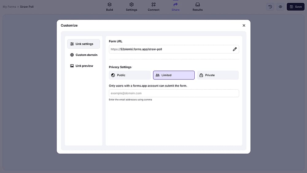 Altere as configurações de privacidade