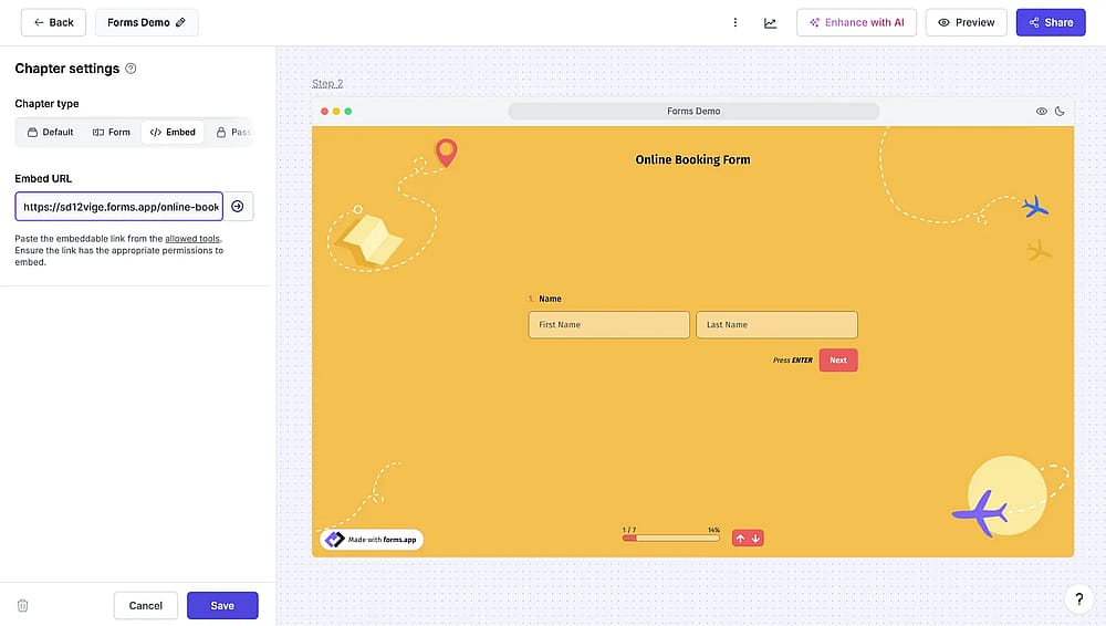An image showing a successfully added form to your demo