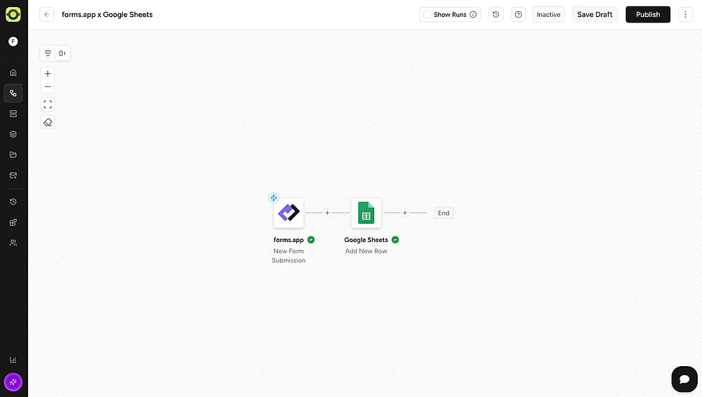 An image showing the Publish button you need to click to publish your workflow
