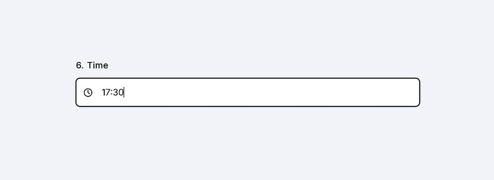 An image showing an example of “Time field” usage