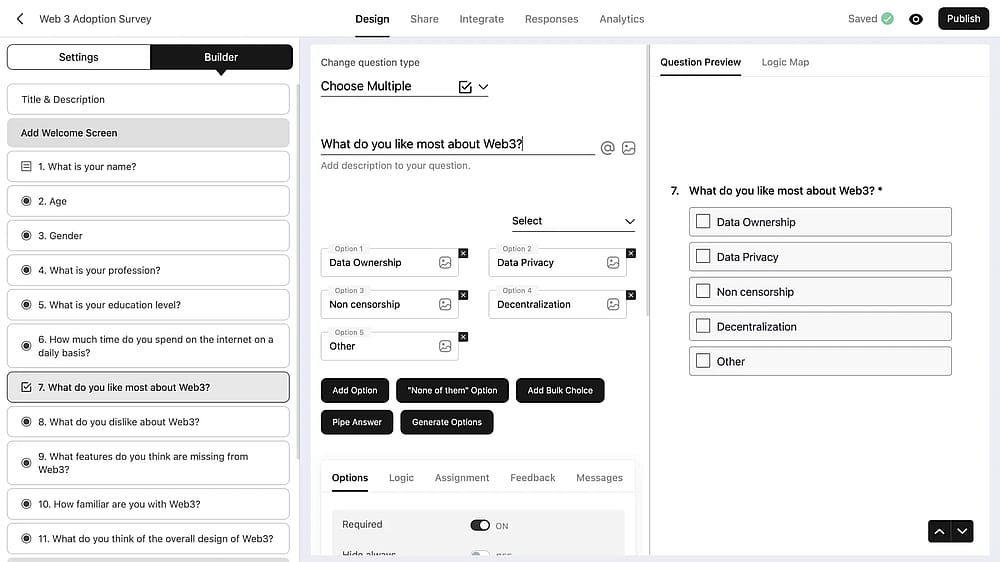 Workspace of BlockSurvey