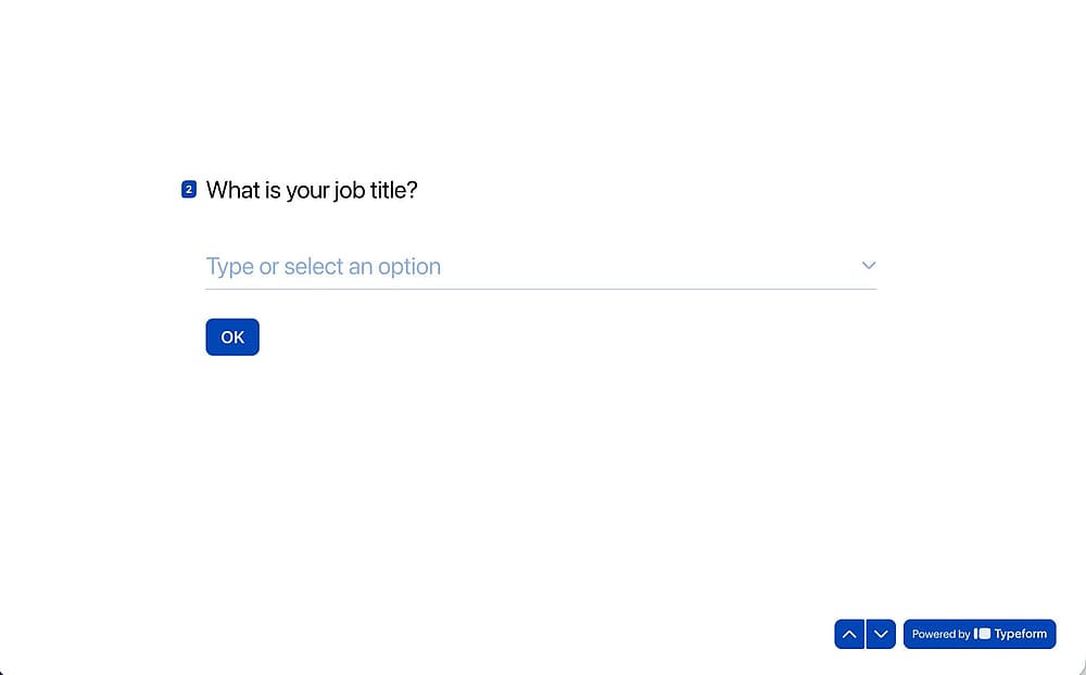 An example of the Typeform “Dropdown” field