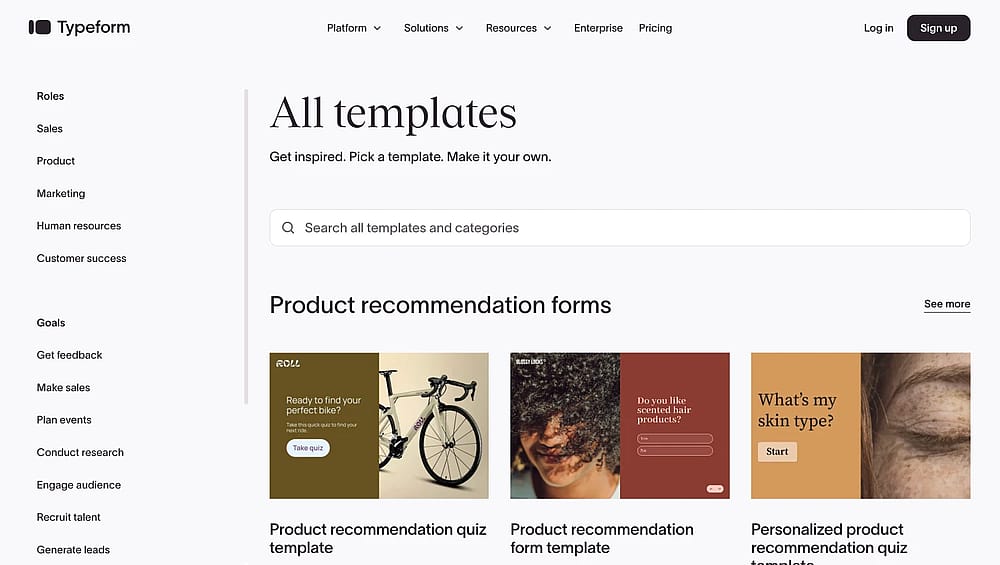 Typeform templates