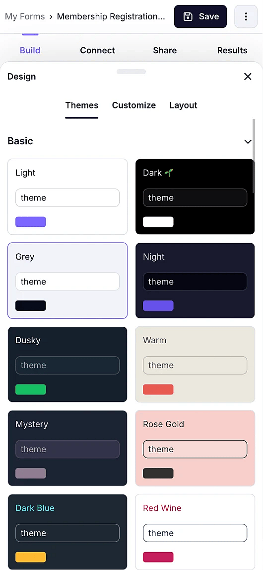 An image showing the “Design” tab