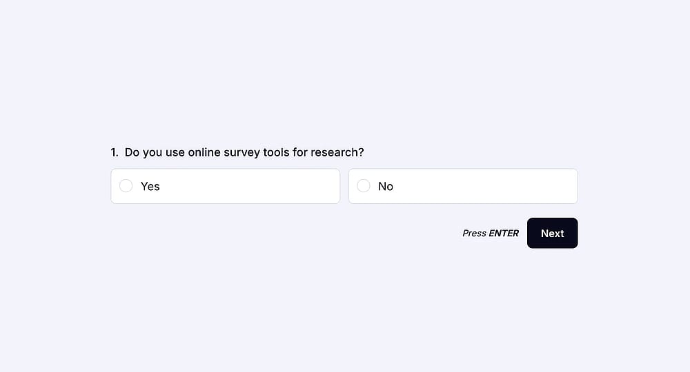 A closed questionnaire sample