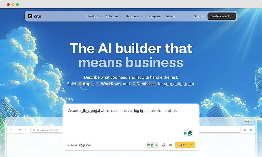 The homepage of Zite