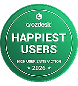 "Happiest Users" award by Crozdesk