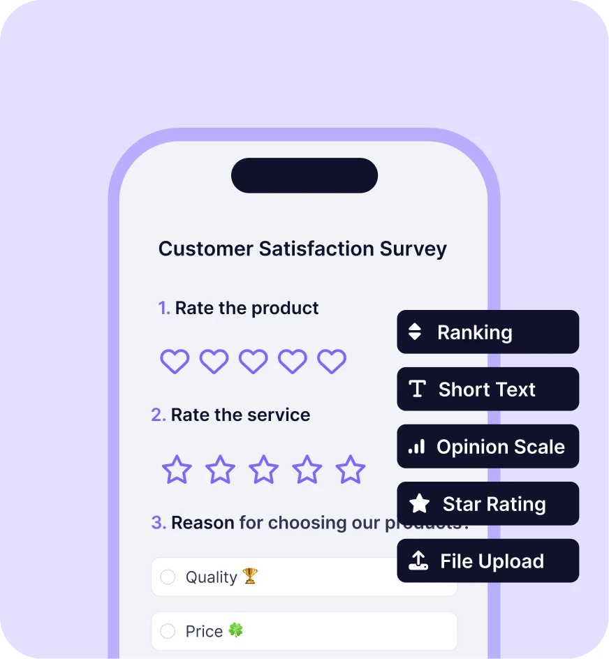 Campos para añadir su encuesta