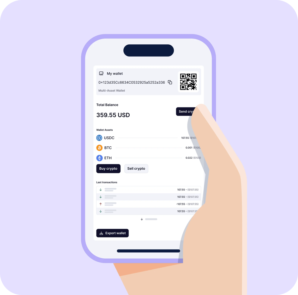 One-click crypto wallet setup