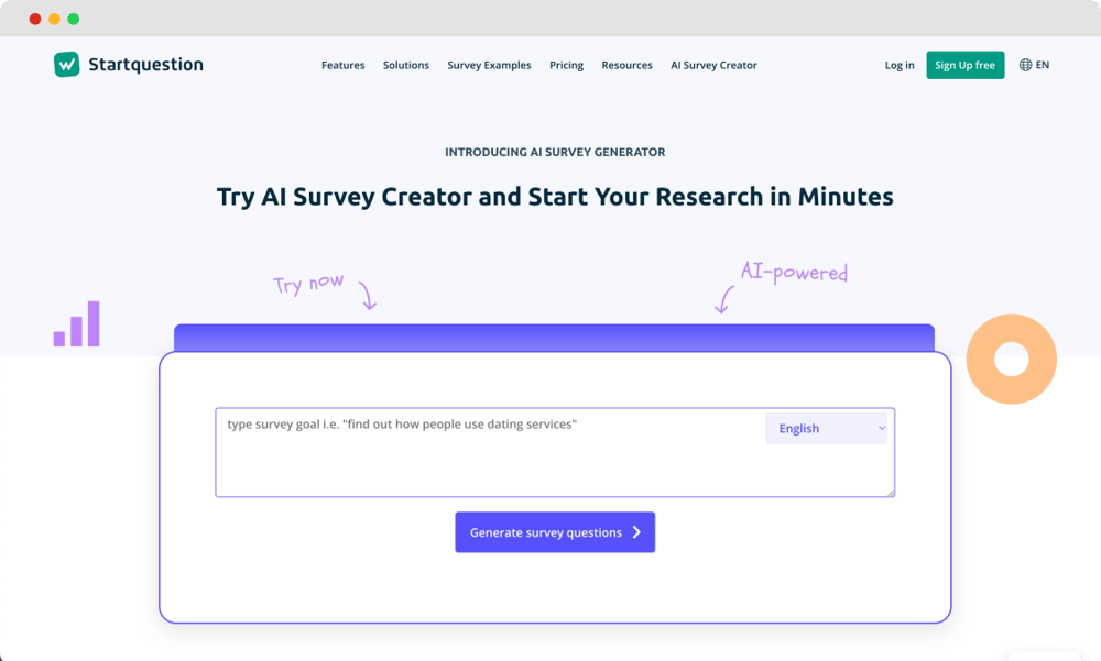 Die Homepage von Startquestion