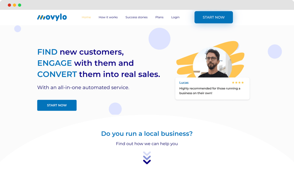 Die Homepage von Movylo