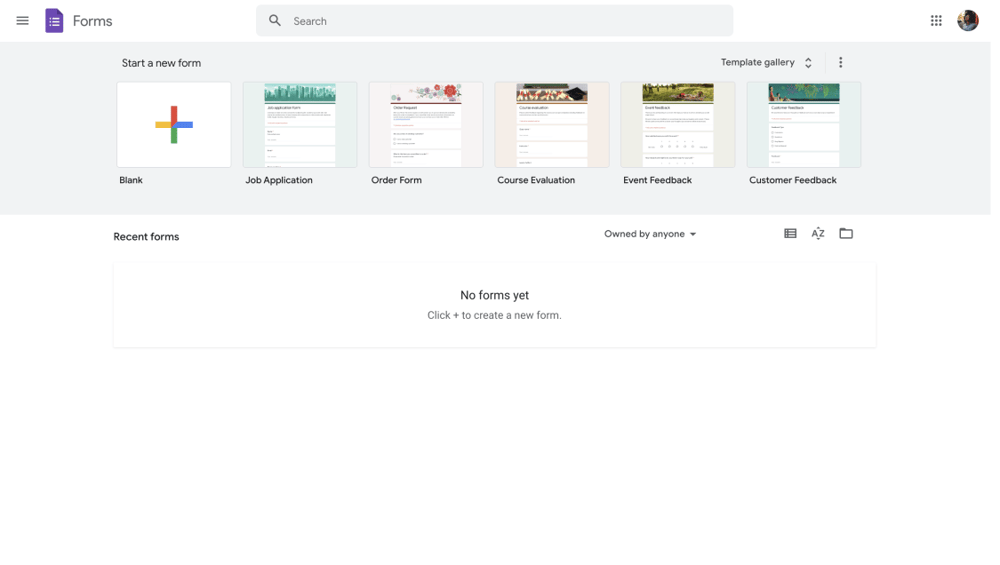 Log in to Google Forms