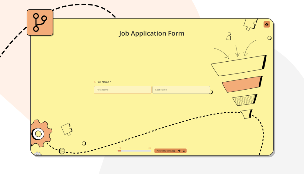 A job application form example