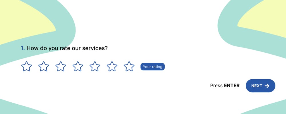 A star rating question example