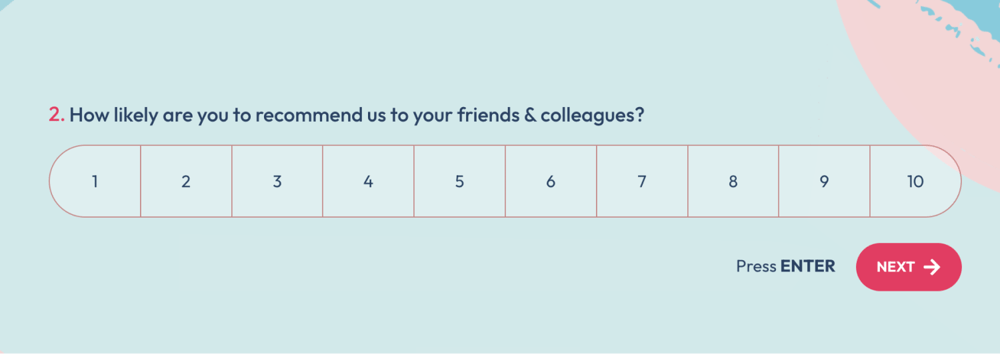 An opinion scale question example