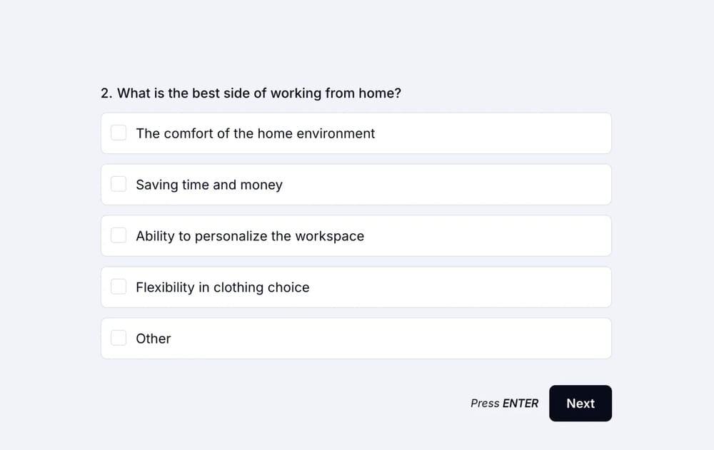An example fun poll question about work