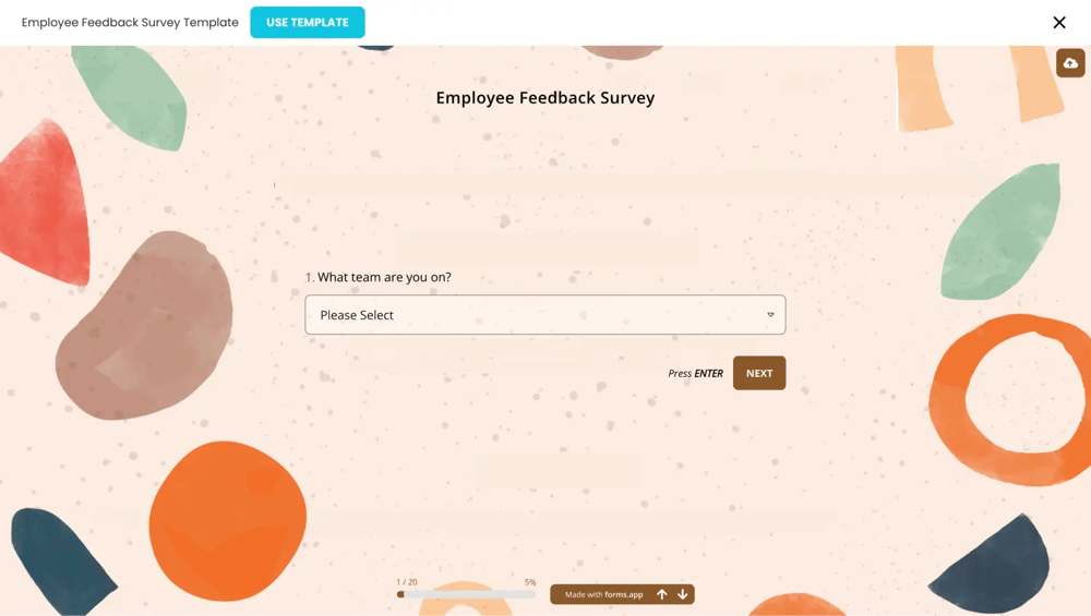 Mitarbeiterzufriedenheitsumfrage von forms.app