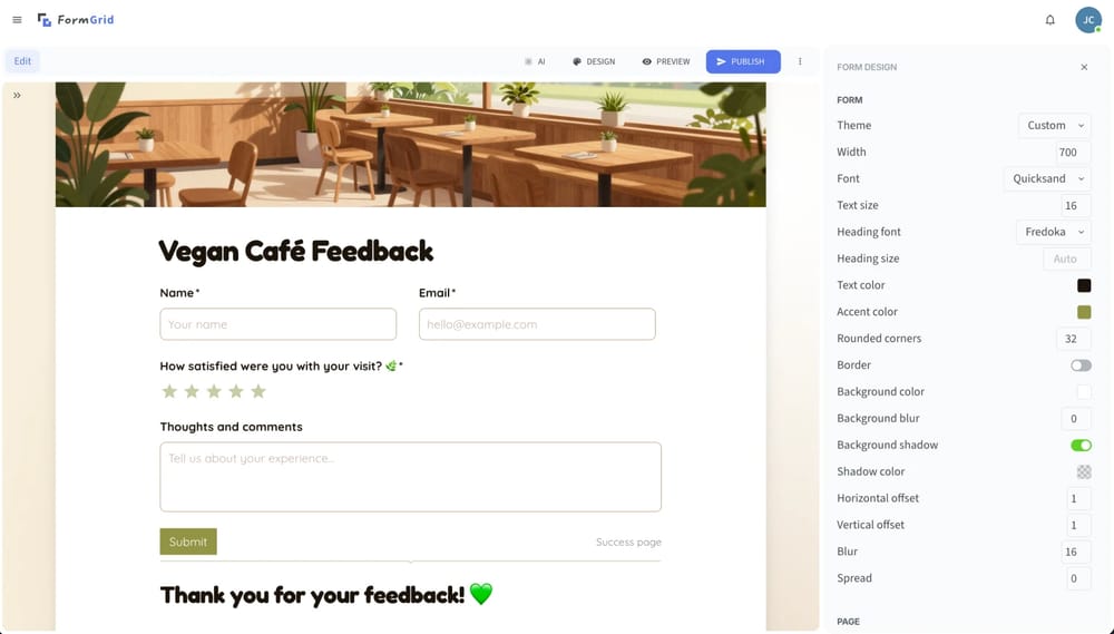 Workspace of FormGrid