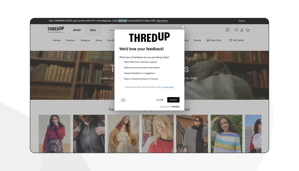 Thredup's Feedback-Beispiel