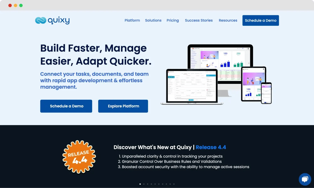 Quixy'nin ana sayfası