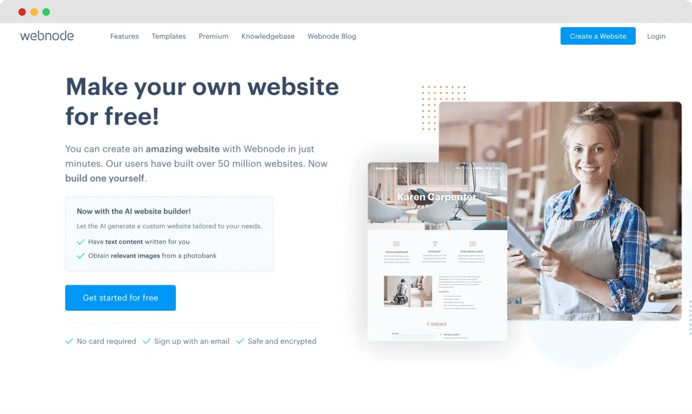 Homepage von Webnode