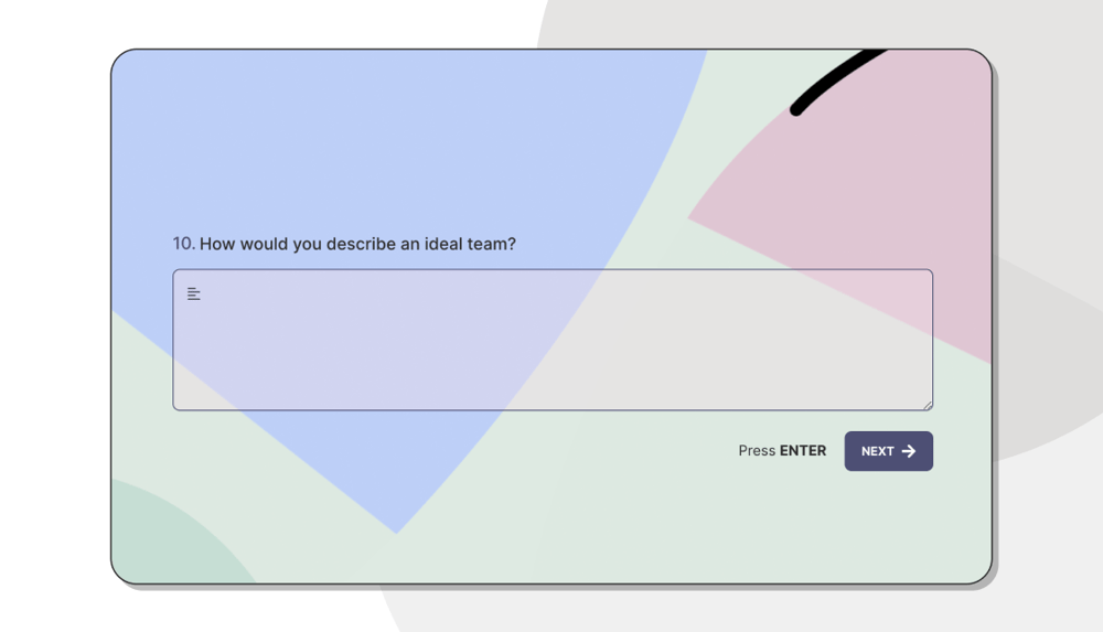 An open-ended question example about business teams