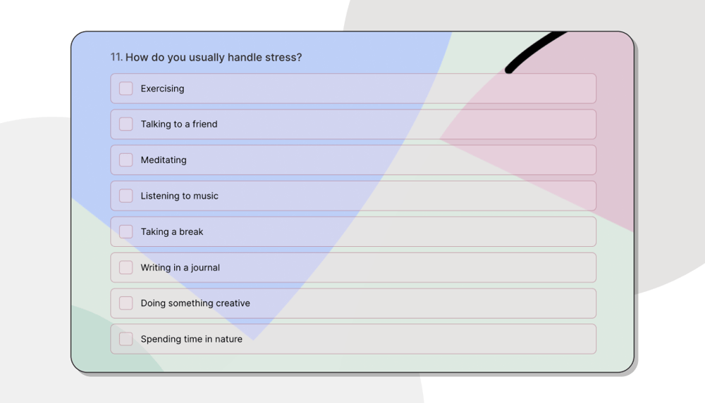 A multiple-choice question example about stress