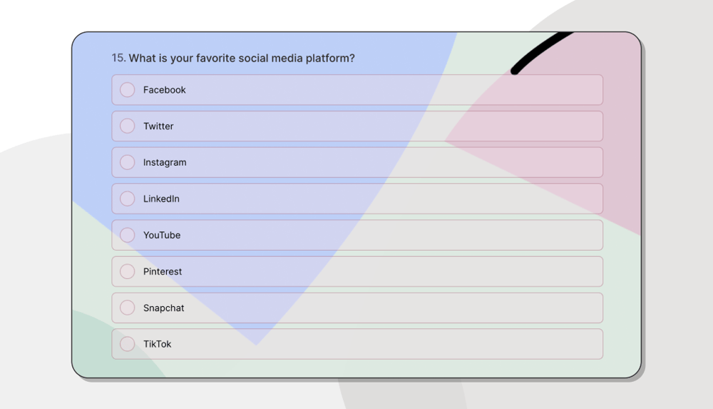 A social media survey question example about favorites