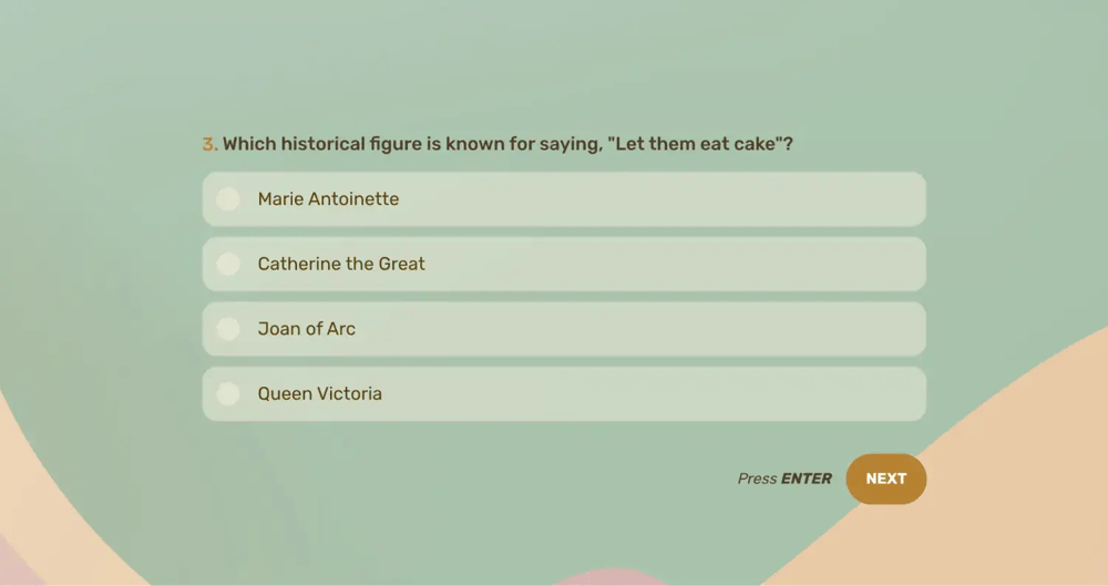 Uma pergunta divertida de história