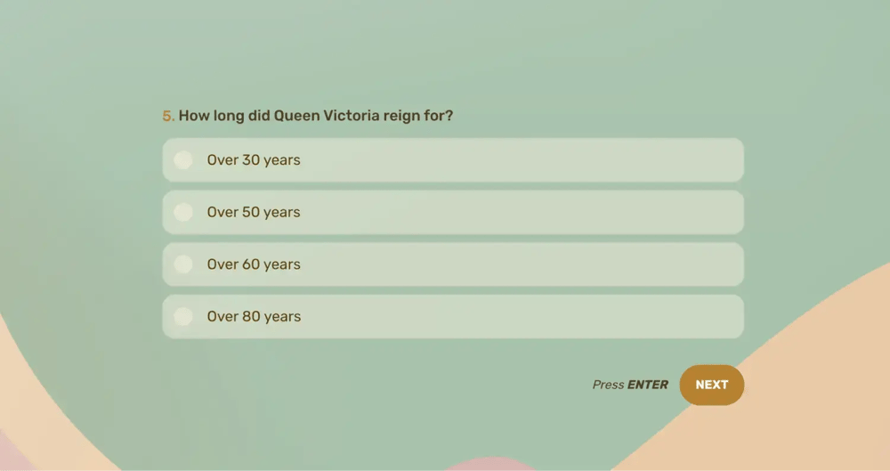 Uma pergunta de quiz sobre a história britânica