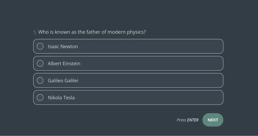 Une question à poser dans un quiz de physique