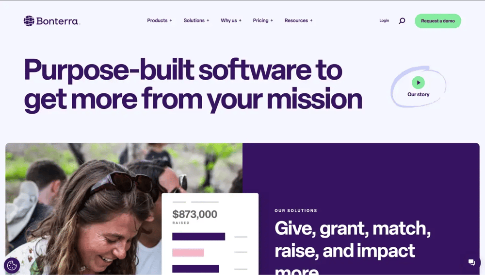 The homepage of Bonterra 