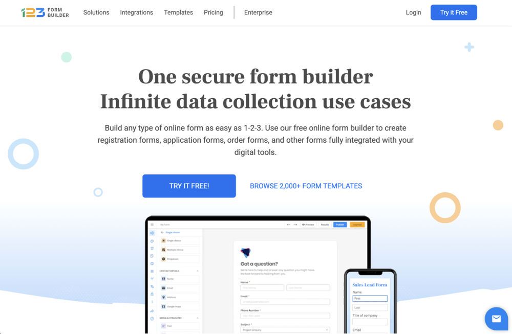 #11 GDPR-compliant form builder alternative - 123FormBuilder