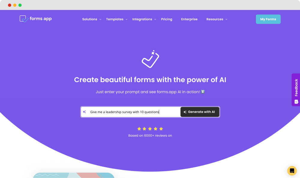 Genere una encuesta de liderazgo con el AI de forms.app