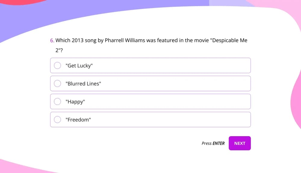 Una pregunta de quiz para hacer en un quiz de los años 2010
