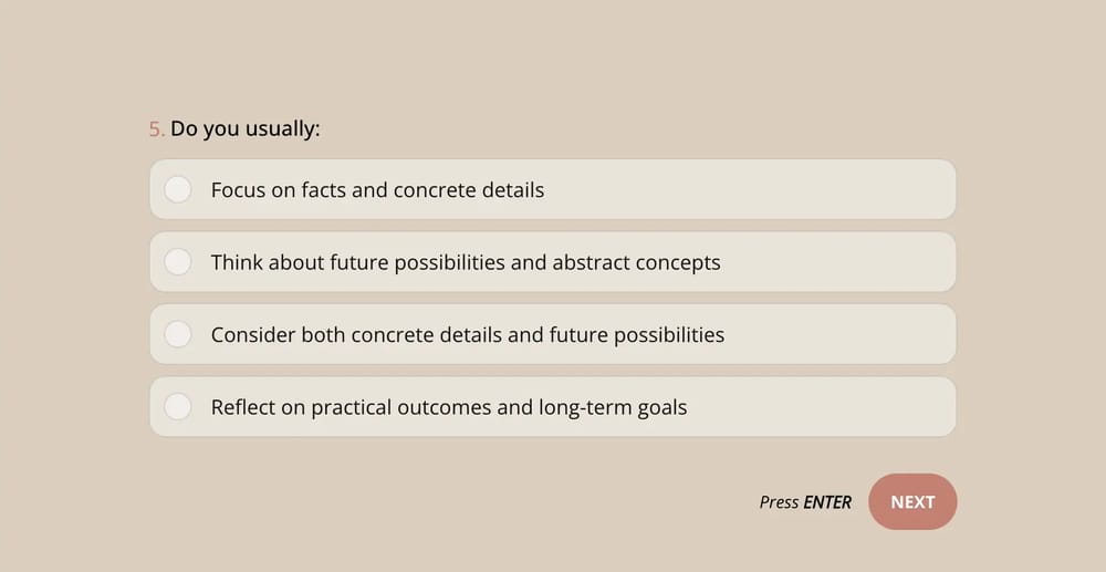 Eine Frage über Persönlichkeitstyp
