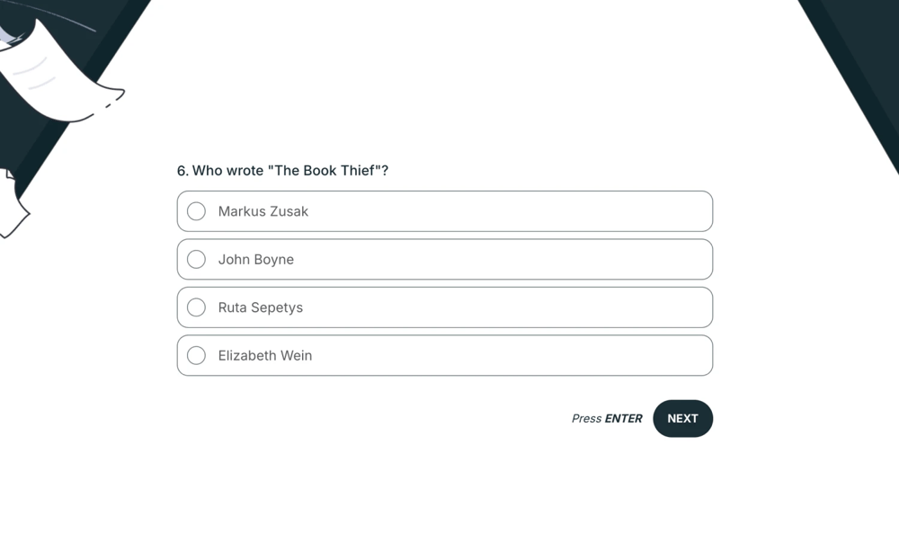 A quiz question about modern literature