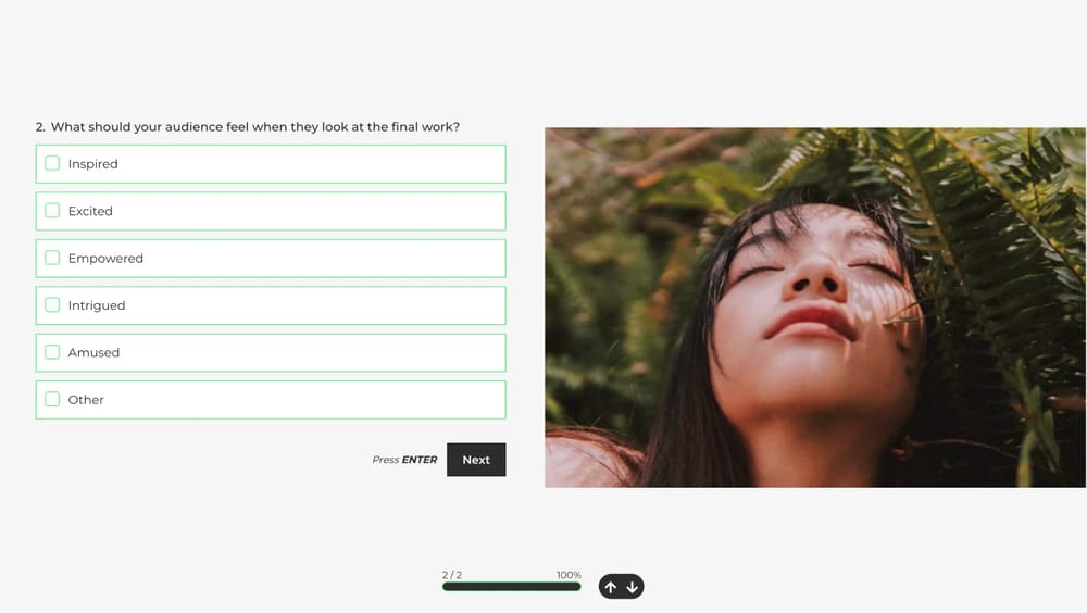 #2 Example question for creative brief form
