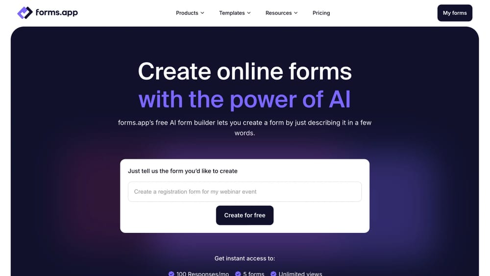Use AI form creator