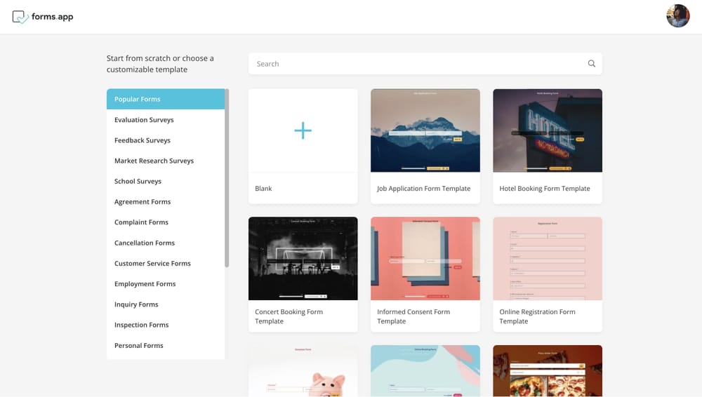Choose ready-made templates or begin to form scratch