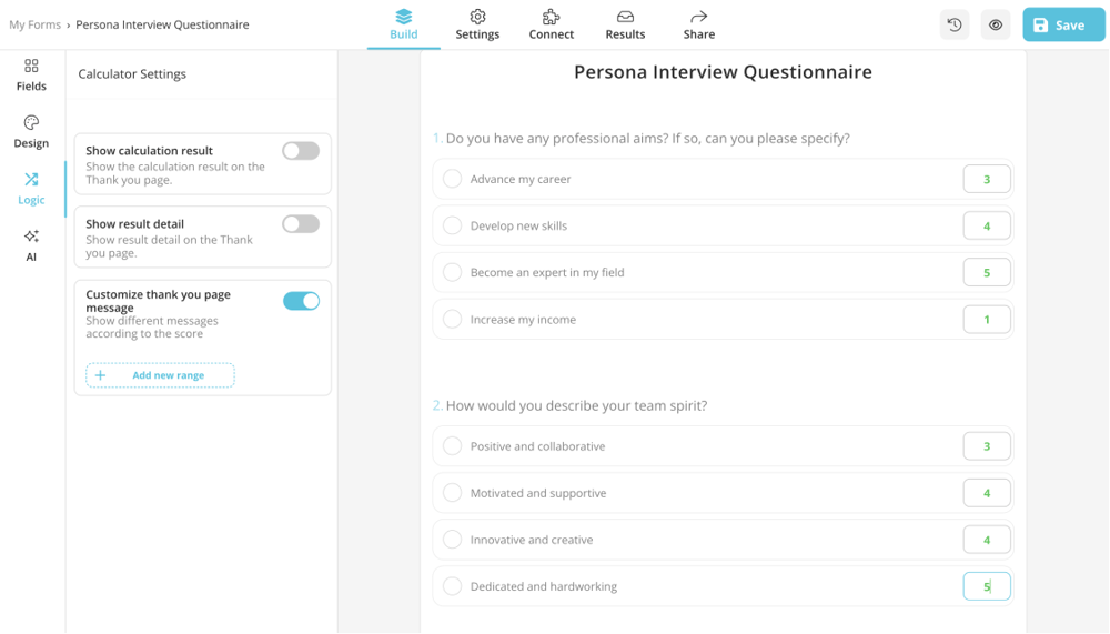 Add points to answers for auto-scoring