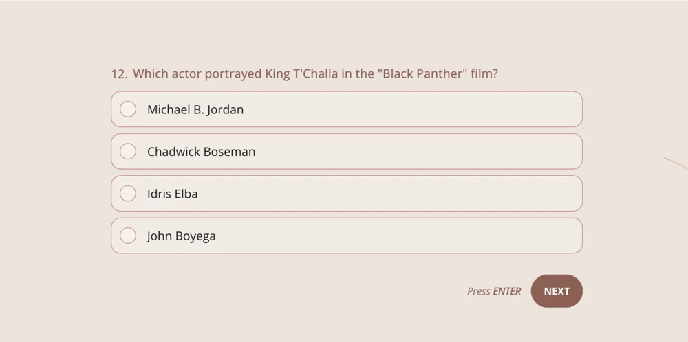 A pop quiz question about the black culture