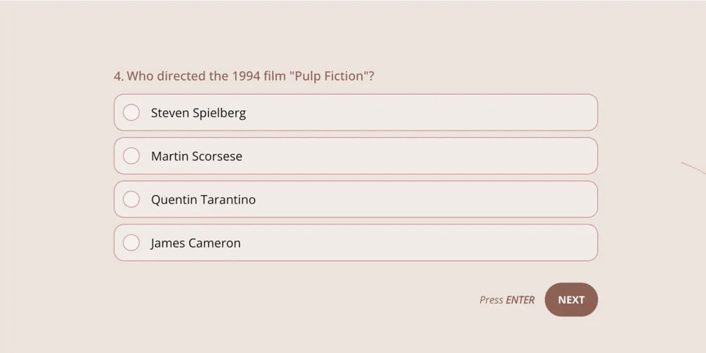 A pop quiz question about the films