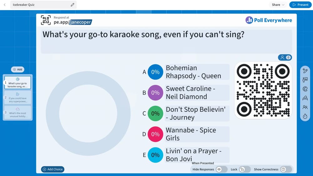 Workspace of Poll Everywhere