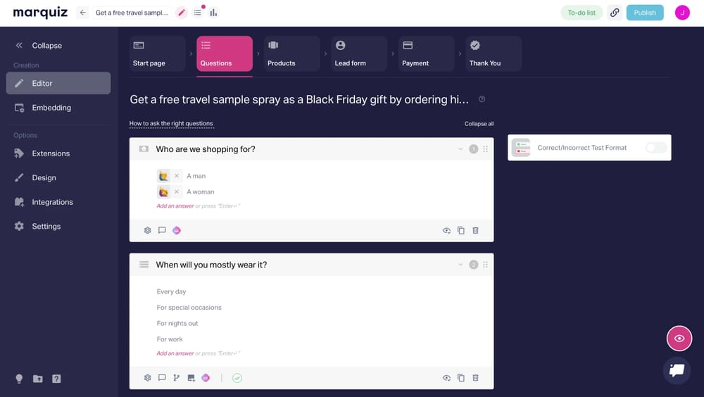 Workspace of Marquiz