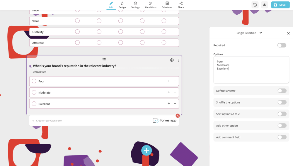 Add questions to your form